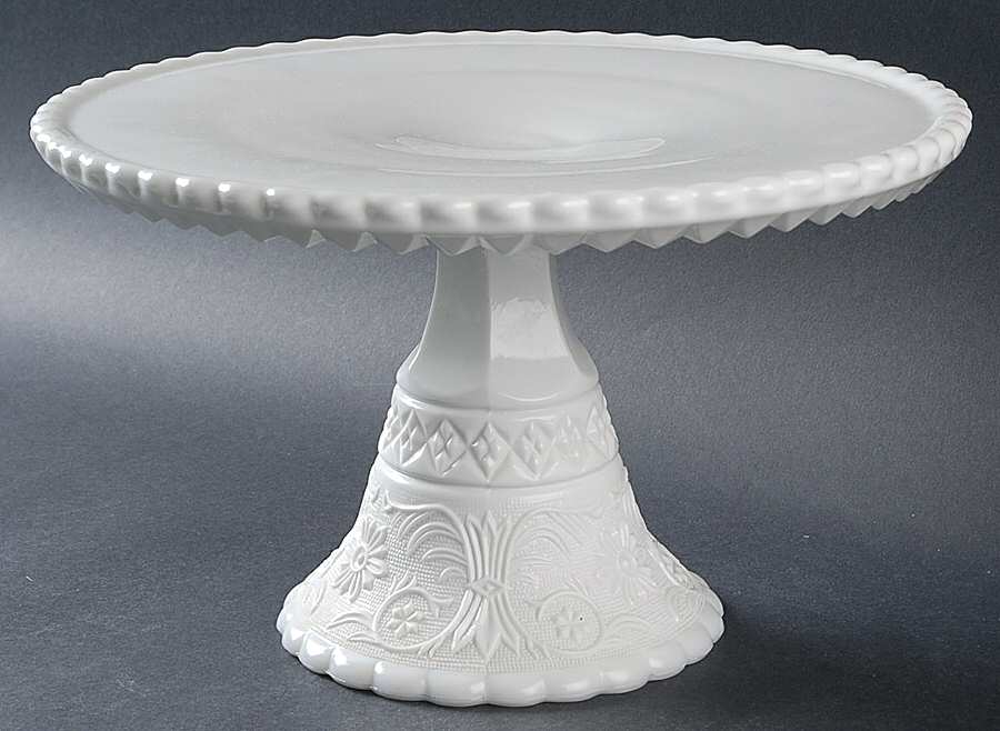 Sandwich Milk Glass (Stem 41) Footed Cake Plate by Duncan & Miller-1