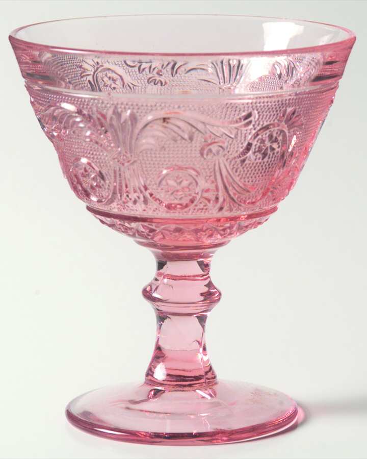Sandwich Pink Rose (Stem 41) Ice Cream Dish by Duncan & Miller-1