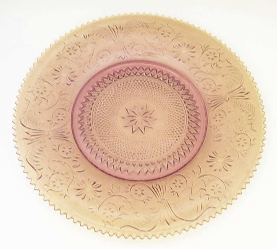 Sandwich Yellow (Stem 41) Large Torte Plate by Duncan & Miller-1