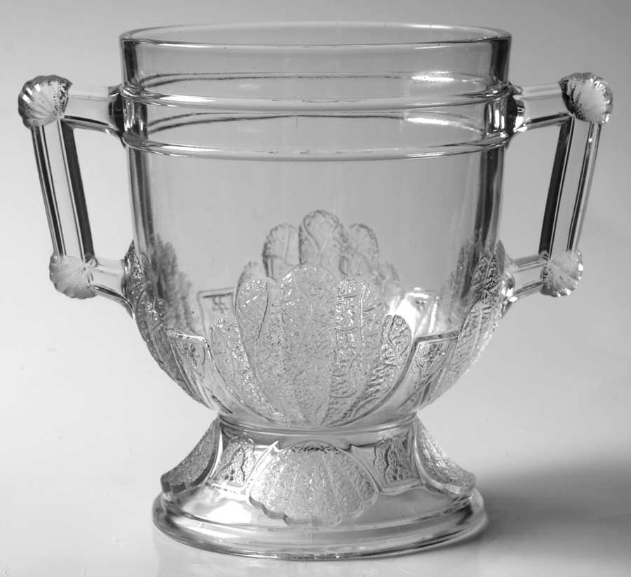 Shell and Tassel Clear (Pressed) Spoon Holder by Duncan & Miller-1