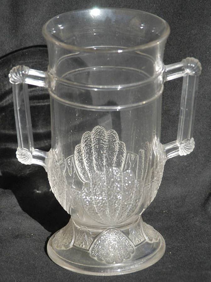 Shell and Tassel Clear (Pressed) Celery Vase by Duncan & Miller-1