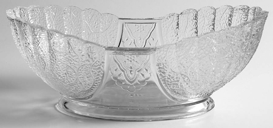 Shell and Tassel Clear (Pressed) 10" Oval Bowl by Duncan & Miller-1