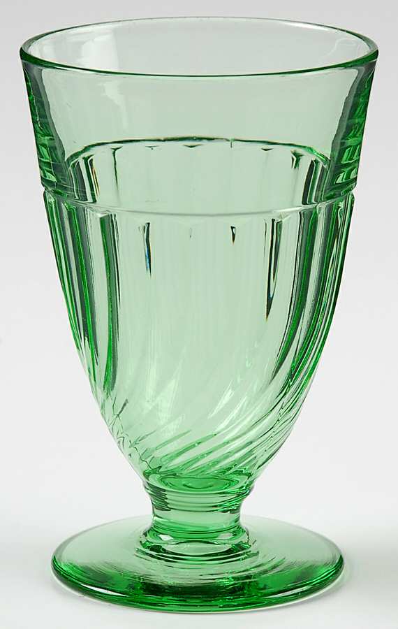 Spiral Flutes Green Footed Tumbler by Duncan & Miller-1