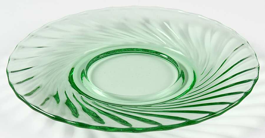 Spiral Flutes Green Saucer Only by Duncan & Miller-1