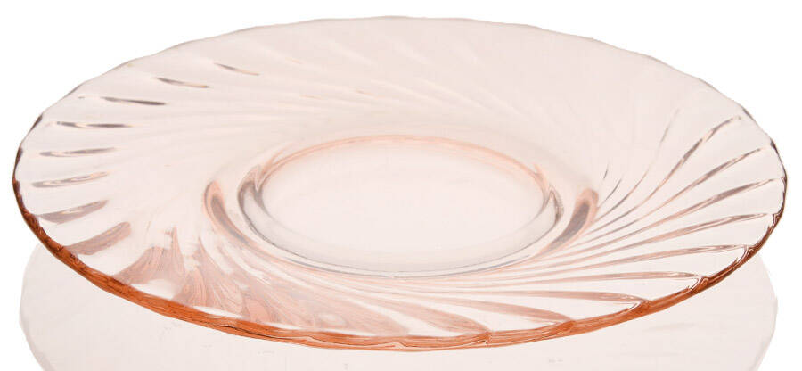 Spiral Flutes Pink Saucer Only by Duncan & Miller-1