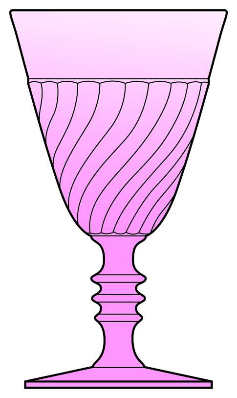 Spiral Flutes Pink Water Goblet by Duncan & Miller-1