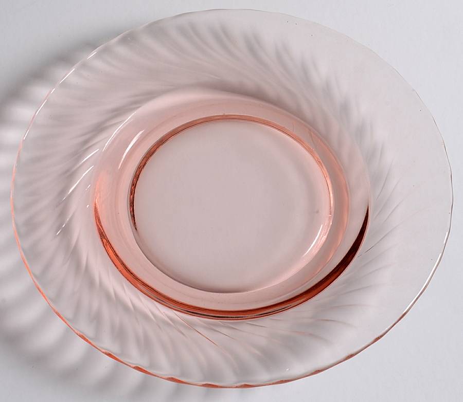Spiral Flutes Pink Bread & Butter Plate by Duncan & Miller-1