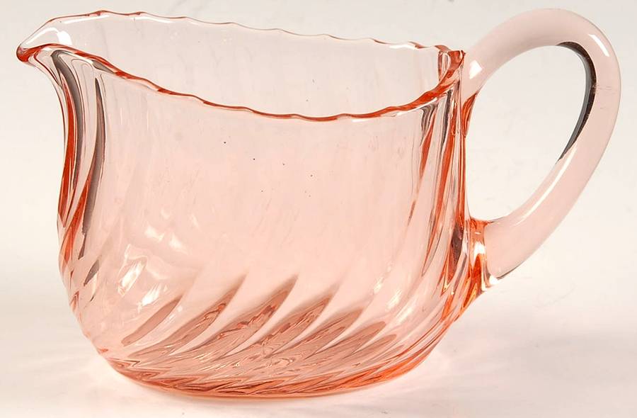Spiral Flutes Pink Creamer by Duncan & Miller-1