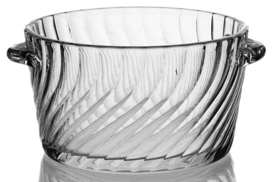 Spiral Flutes Clear Ice Bucket by Duncan & Miller-1