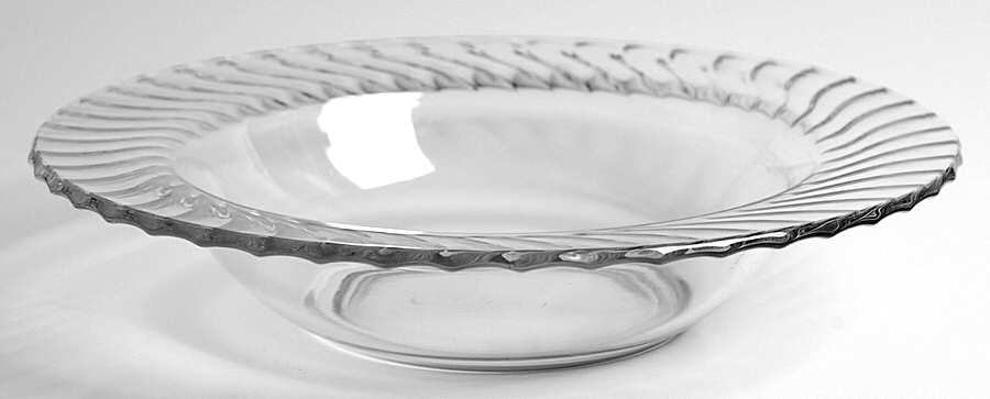 Spiral Flutes Clear Rim Soup Bowl by Duncan & Miller-1