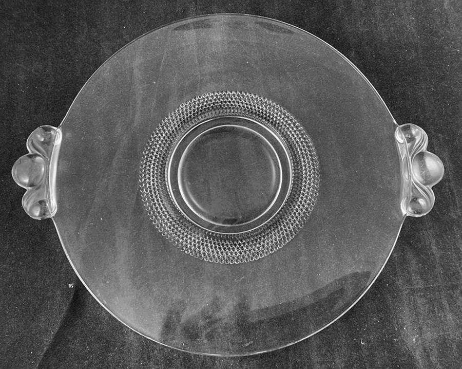 Teardrop Clear (Stem 5301 301) Handled Cheese & Cracker Plate by Duncan & Miller-1
