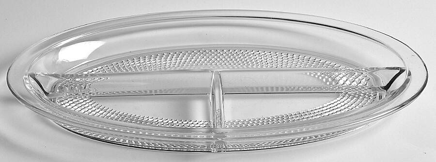 Teardrop Clear (Stem 5301 301) 12" Oval 3 Part Celery/Relish by Duncan & Miller-1