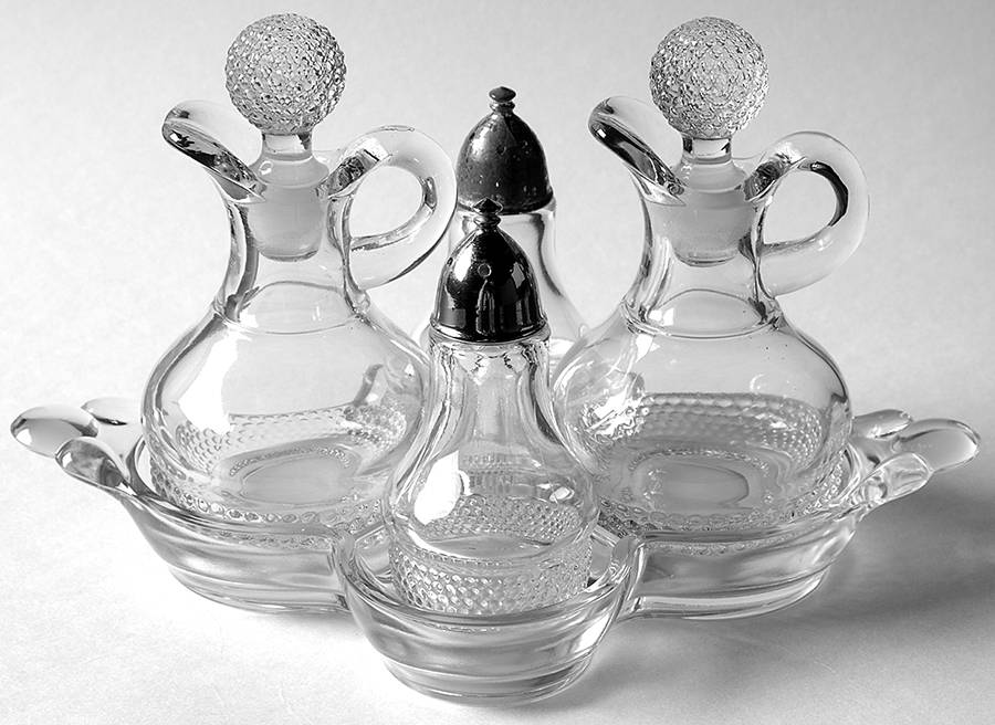 Teardrop Clear (Stem 5301 301) (5 Piece) Condiment Set by Duncan & Miller-1