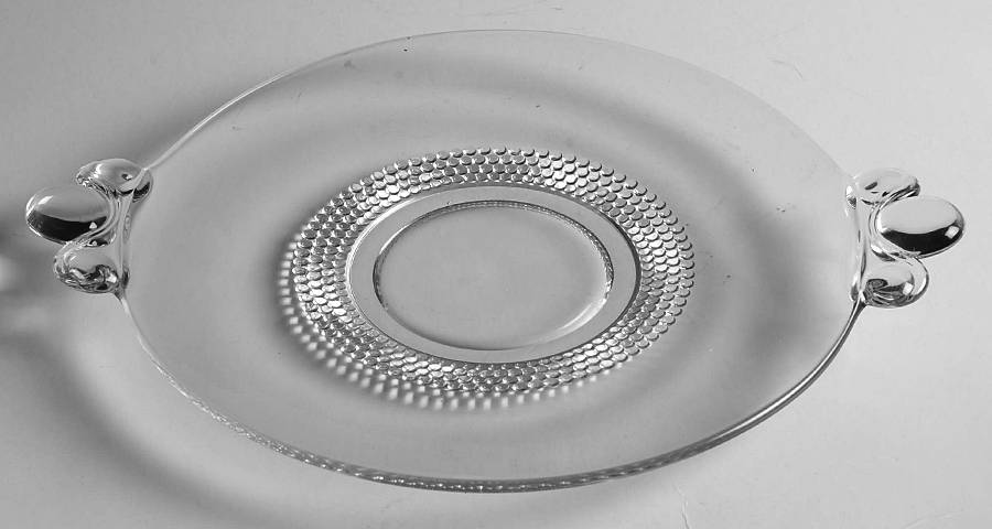 Teardrop Clear (Stem 5301 301) 7" 2 Handled Plate by Duncan & Miller-1