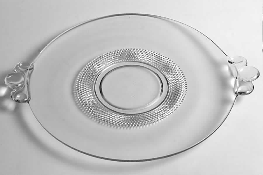 Teardrop Clear (Stem 5301 301) 13" 2 Handled Plate by Duncan & Miller-1