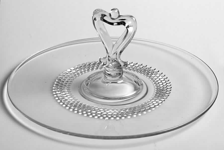 Teardrop Clear (Stem 5301 301) Center Handled Sweet Meat Dish by Duncan & Miller-1