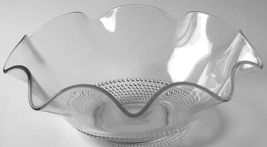 Teardrop Clear (Stem 5301 301) Crimped Bowl by Duncan & Miller-1