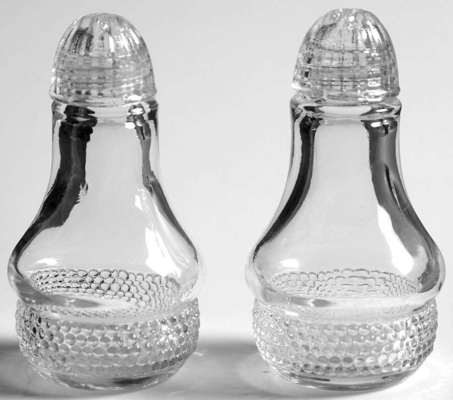 Teardrop Clear (Stem 5301 301) Shaker Set with Glass Lids by Duncan & Miller-1