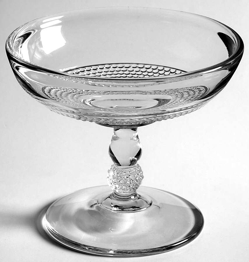 Teardrop Clear (Stem 5301 301) Round Compote (Height X Width) by Duncan & Miller-1
