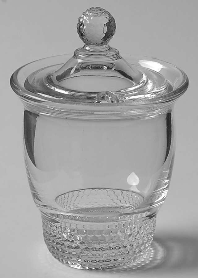 Teardrop Clear (Stem 5301 301) Mustard & Lid by Duncan & Miller-1