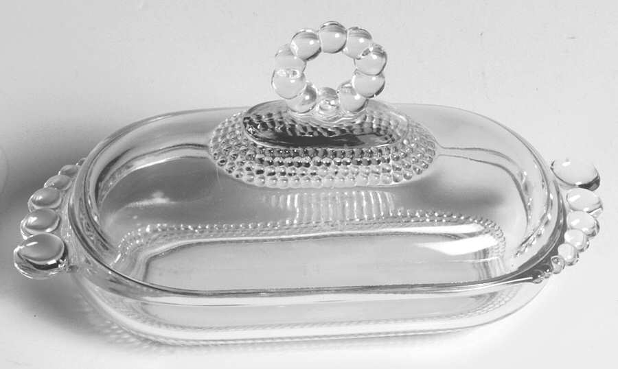 Teardrop Clear (Stem 5301 301) 1/4 Pound Covered Butter by Duncan & Miller-1