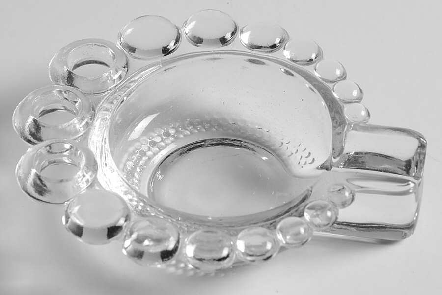 Teardrop Clear (Stem 5301 301) Ashtray with Slot by Duncan & Miller-1