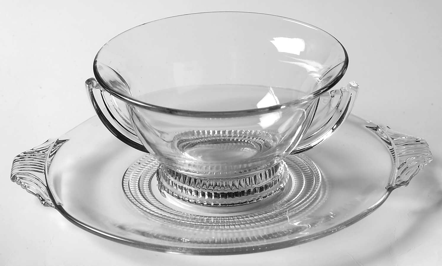 Terrace Clear (Stem 111) Mayonnaise Bowl and Underplate by Duncan & Miller-1