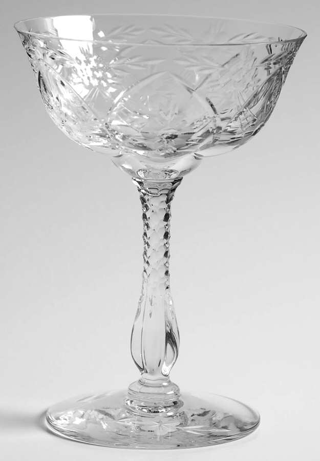 Tripole (Cut) Champagne/Tall Sherbet by Duncan & Miller-1