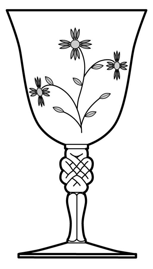Wild Flower Water Goblet by Duncan & Miller-1