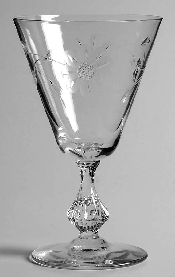 Wild Rose (Cut) Water Goblet by Duncan & Miller-1