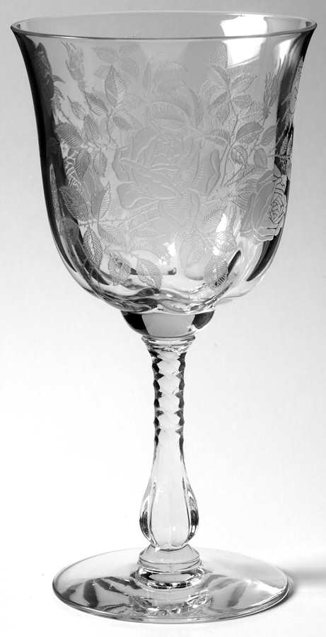 Wild Rose Water Goblet by Duncan & Miller-1