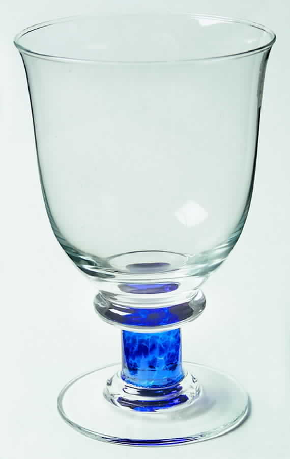 Magnum Blue (Blue Stem, Clear Bowl) Water Goblet by Denby-1