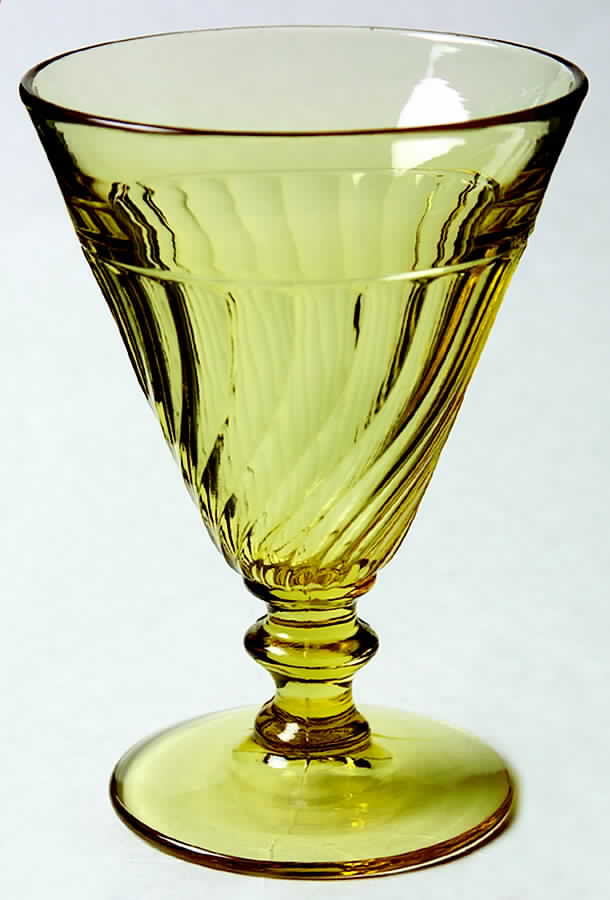 Spiral Flutes Amber 8 Oz Footed Tumbler by Duncan & Miller-1