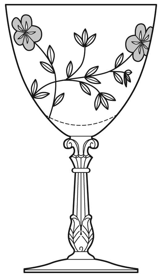 Country Garden Water Goblet by Duncan & Miller-1