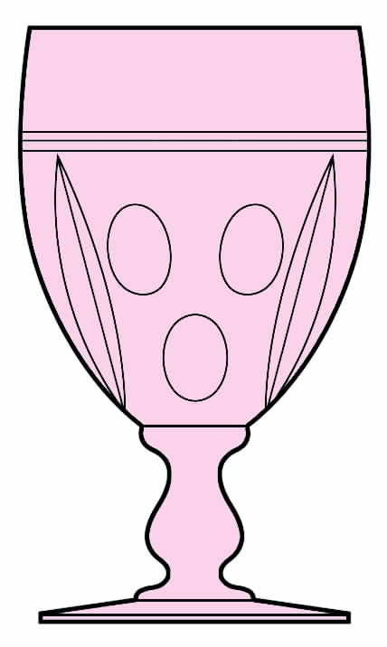 Punties Pink Water Goblet by Duncan & Miller-1