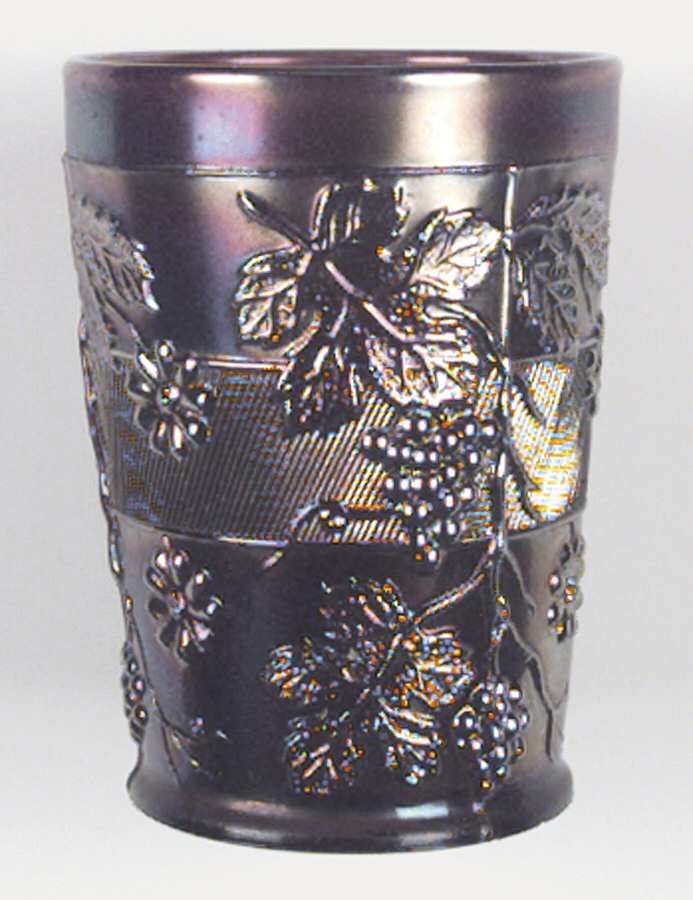 Floral and Grape Amethyst Flat Tumbler by Dugan-1
