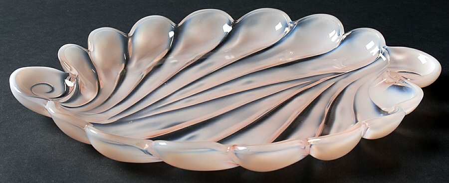 Sanibel Pink (Opalescent) 13" Sandwich Plate by Duncan & Miller-1