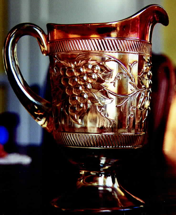 Vintage Banded Marigold Pitcher by Dugan-1