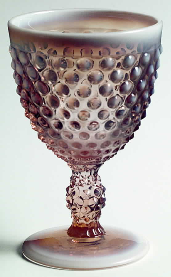 Hobnail Pink (Opalescent) Water Goblet by Duncan & Miller-1