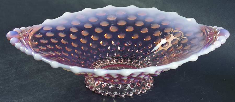 Hobnail Pink (Opalescent) Comport by Duncan & Miller-1