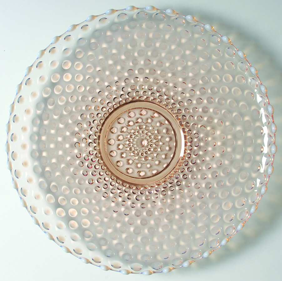 Hobnail Pink (Opalescent) 13" Torte Plate by Duncan & Miller-1