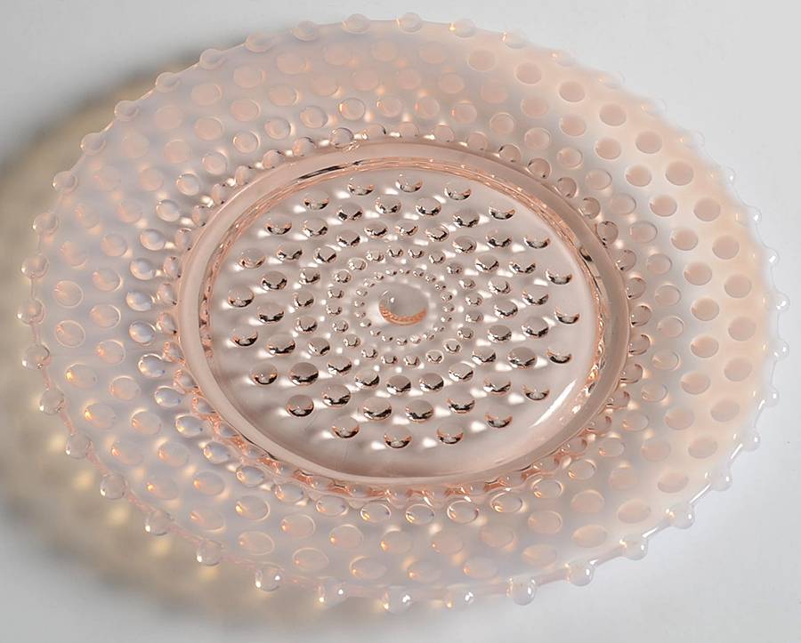 Hobnail Pink (Opalescent) Luncheon Plate by Duncan & Miller-1