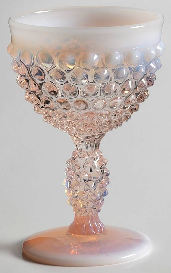 Hobnail Pink (Opalescent) Liquor Cocktail by Duncan & Miller-1