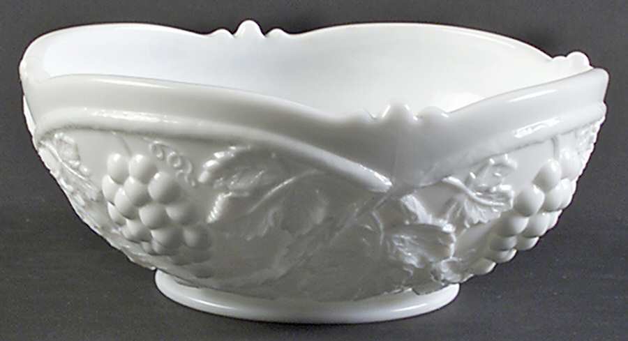 Grape Milk Glass 6" Round Bowl by Duncan & Miller-1