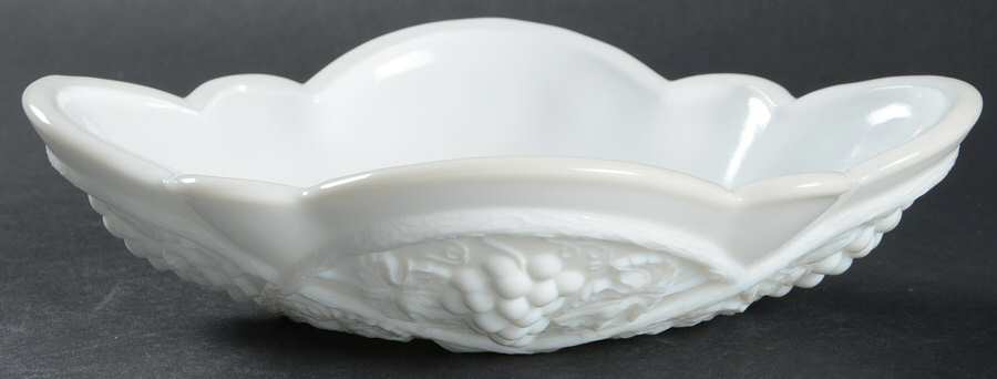 Grape Milk Glass Pickle Dish by Duncan & Miller-1