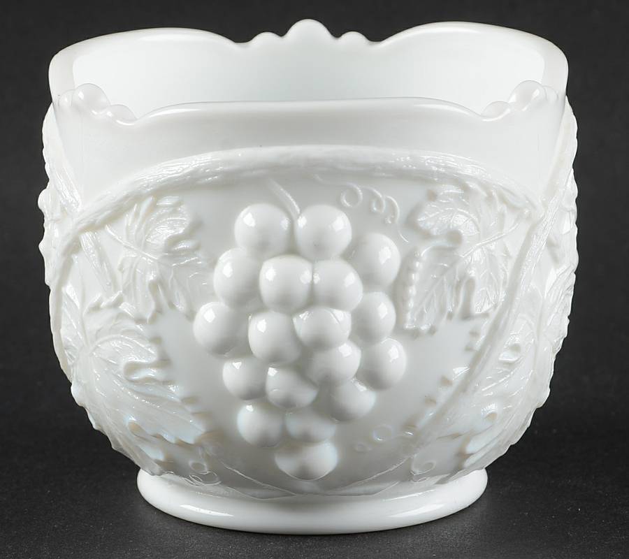 Grape Milk Glass Open Sugar by Duncan & Miller-1