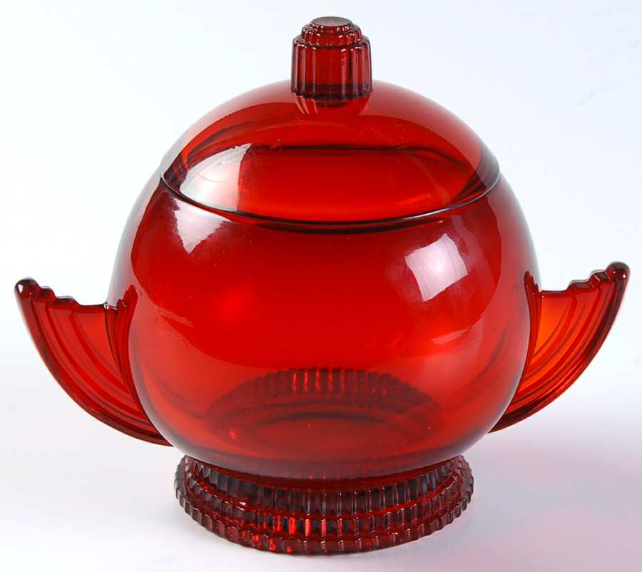 Terrace Ruby (Stem 111) Sugar Bowl & Lid by Duncan & Miller-1
