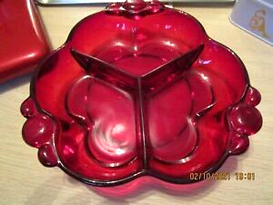 Canterbury Ruby 3-Part Candy Box No Lid by Duncan & Miller-1