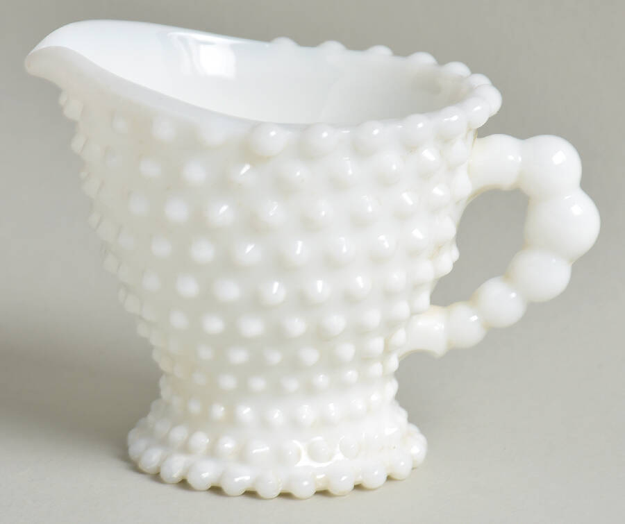 Hobnail Milkglass Creamer by Duncan & Miller-1