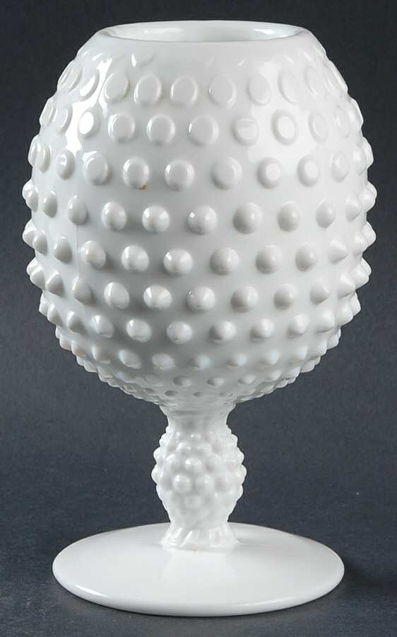 Hobnail Milkglass Ivy Ball Vase by Duncan & Miller-1